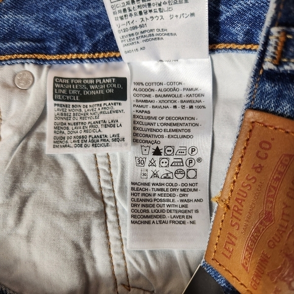 Levis Premium Wmns 501 Button Fly Distressed Cropped Jeans-Size 30x26 NWT - Picture 15 of 16